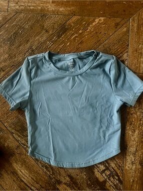 Buffbunny Live Collection Slate Blue Cropped Tee | Medium | Athletic Top
